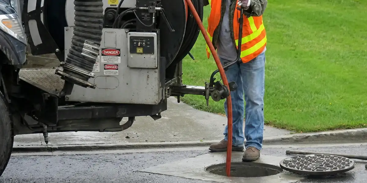 sewage clean up professionals using industrial equipment to remove contaminated wastewater in Denver, CO